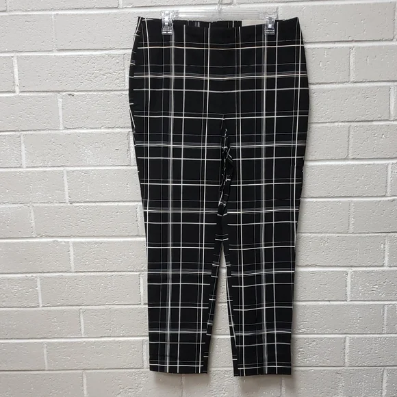 Chicos Black and White Checkered Womens Pants - Picture 1 of 7